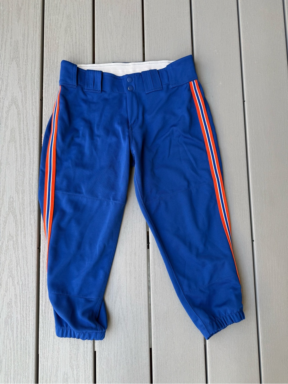 Boombah B2 Blue Baseball Softball Pants Orange Stripe Size 32x22